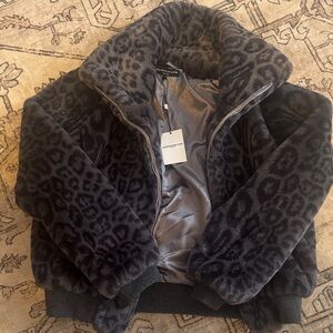 Revolve Generation Love NWT Leopard Print Faux Fur Jacket